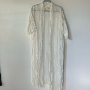 J. Jill  Lightweight White Short Sleeve Open Jacket Large